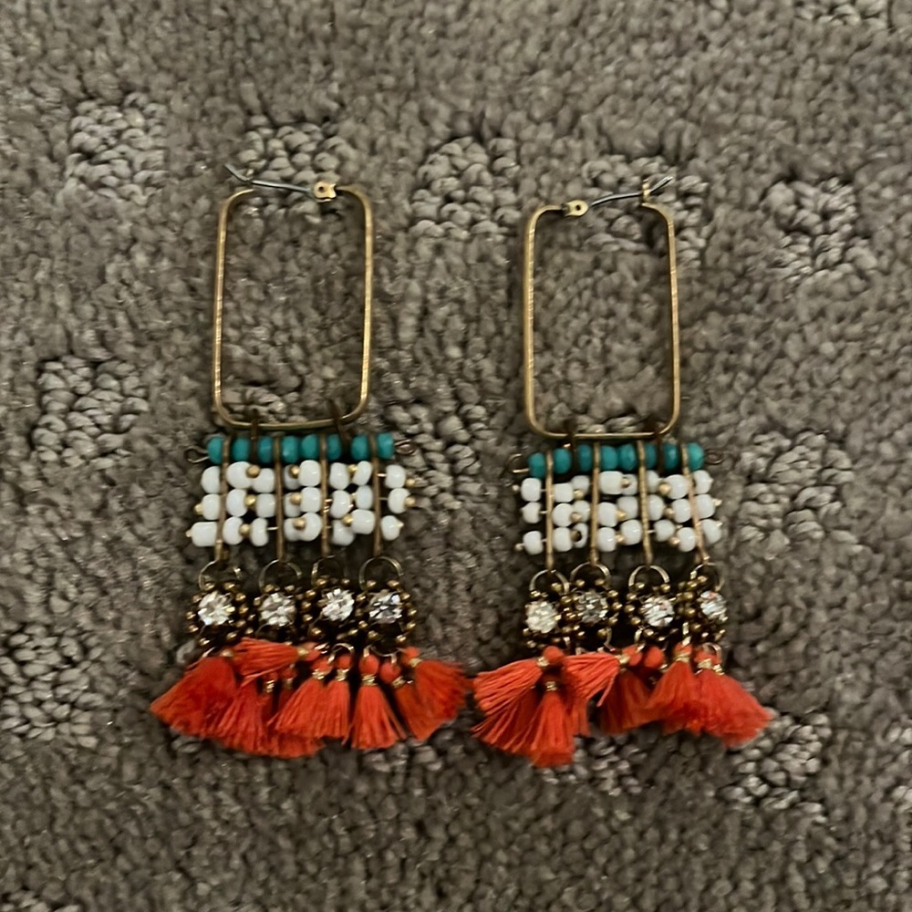 Beaded tassel earrings